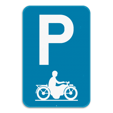 Verkeersbord SB250 E9i - Parkeren uitsluitend voor motorfietsen