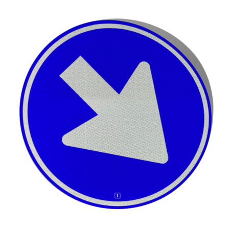 Ronde sticker RVV D02 voor verkeersbord - met pijl links- of rechtswijzend