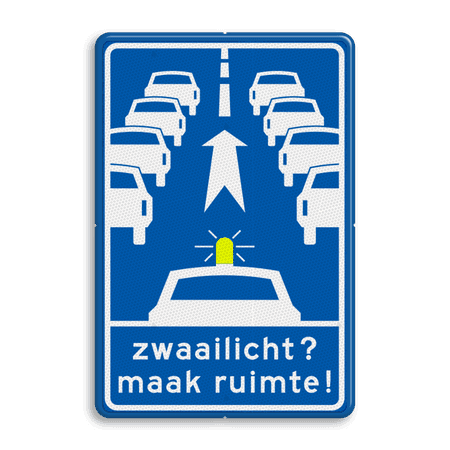 Verkeersbord RVV L213 - Zwaailicht? Maak ruimte!