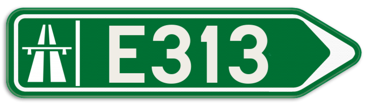 Panneau SB250 F31 - Itinéraire par autoroute - Droite