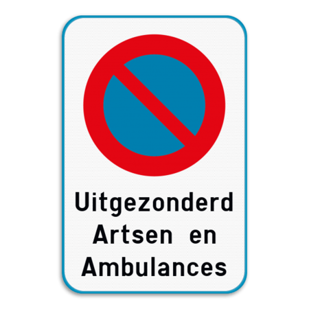 Parkeerverbod E1 + eigen tekst