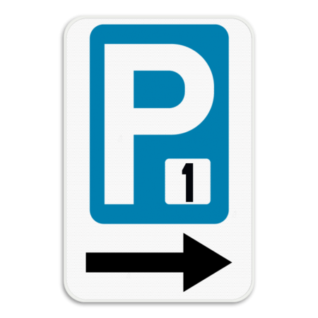 Parkeerbod Parking met nummer + Richtingspijl