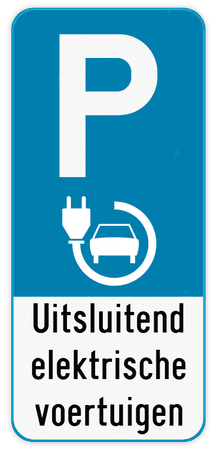 Parkeerbord E9 elektrisch laden + eigen tekst