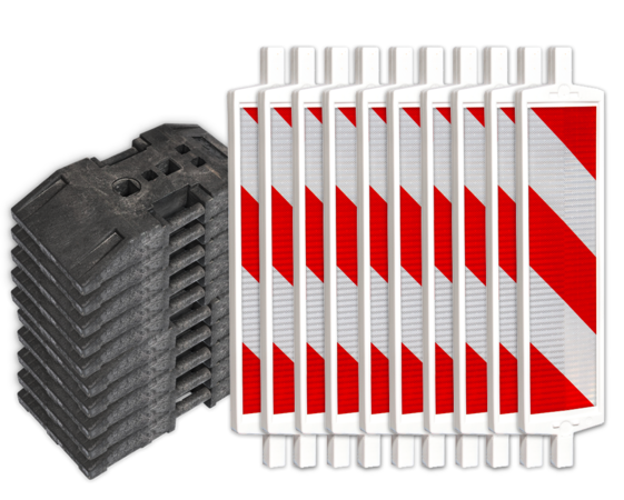 SETPRIJS (10 stuks) Geleidebakens BB35 met baakvoeten