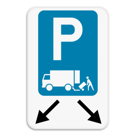 Panneau de stationnement - Chargement et déchargement + indication de la flèche