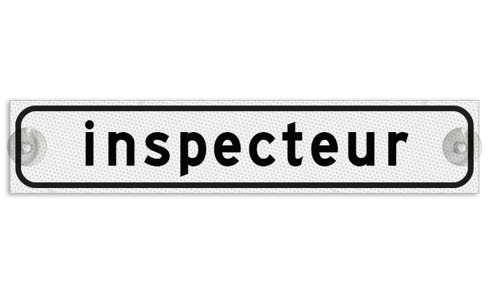 Autobord met zuignappen 375x75mm inspecteur reflecterend