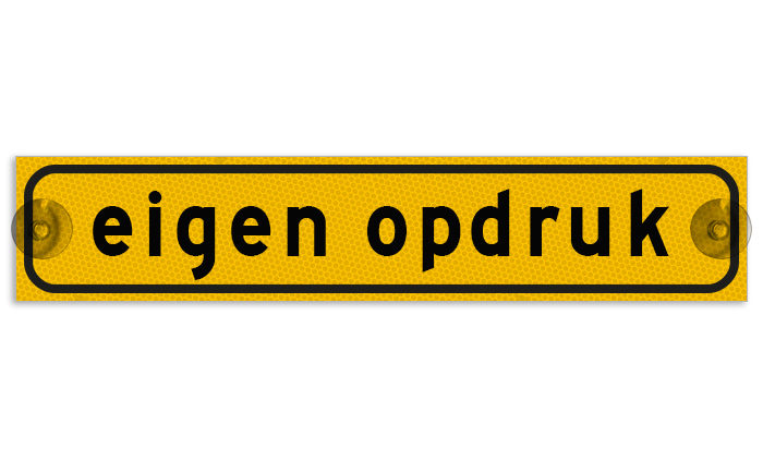 Autobord met zuignappen 375x75mm met eigen opdruk geel FLUOR