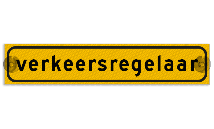 Autobord met zuignappen 375x75mm verkeersregelaar geel FLUOR