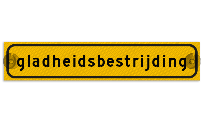 Autobord met zuignappen 375x75mm gladheidsbestrijding geel FLUOR