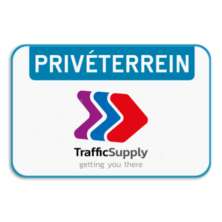 Privéterrein bord met eigen logo