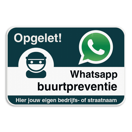 WhatsAppbord met jouw straatnaam