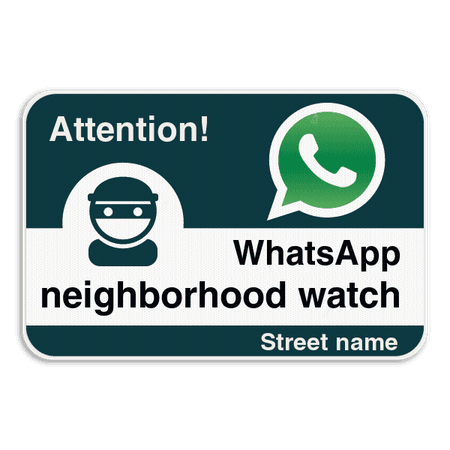 Panneau WhatsApp - Nom de rue - Anglais