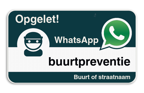 WhatsApp onderbord met jouw straatnaam