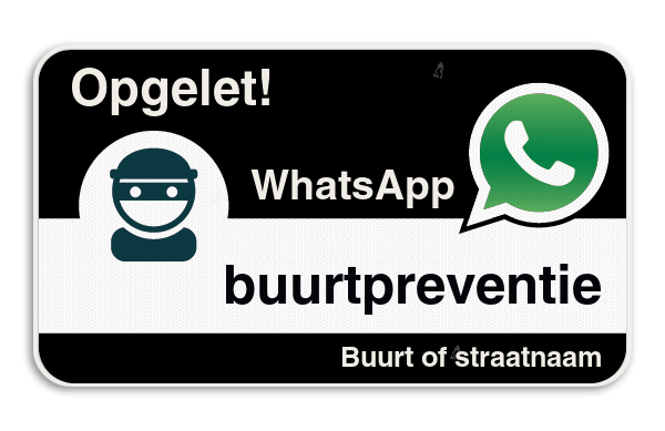 WhatsApp onderbord met eigen tekst - Zwart