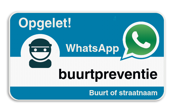 WhatsApp onderbord met eigen tekst - Blauw