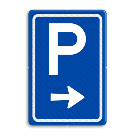 Verkeersbord RVV BW201r - Parkeerplaats rechtsaf - Reflecterend