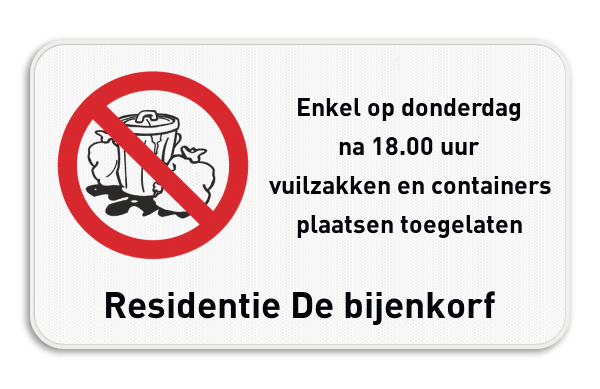 Informatiebord - Afvalverbod met eigen tekst