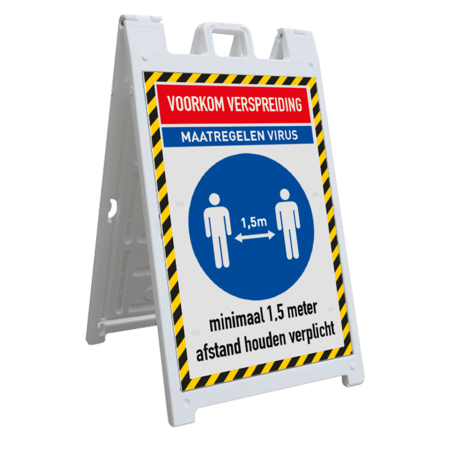 CarrySign TS 635x1140mm - stoepbord met corona maatregelen/instructies