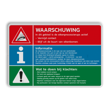 Informatiebord - Eikenprocessierups - eigen ontwerp