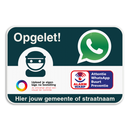 WABP WhatsAppbord met jouw straatnaam en logo