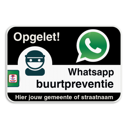 WABP WhatsAppbord met jouw straatnaam - zwart