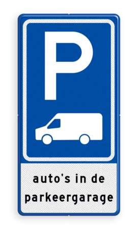 Verkeersbord RVV E08p - parkeerplaats Busje met tekst