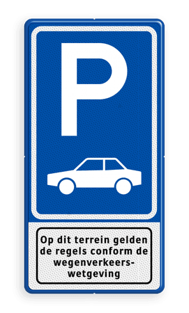 Verkeersbord RVV E08 + pictogram - Parkeerplaats auto's.