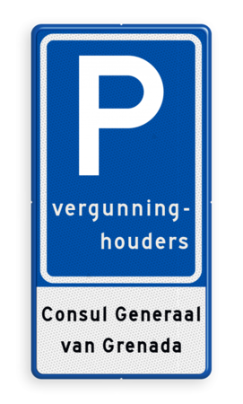 Verkeersbord RVV E09 - Parkeerplaats vergunninghouders + tekst - BT18