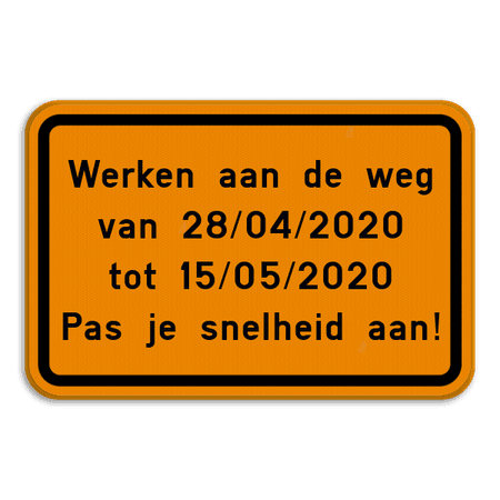 Verkeersbord SB250 F39 - Eigen tekst