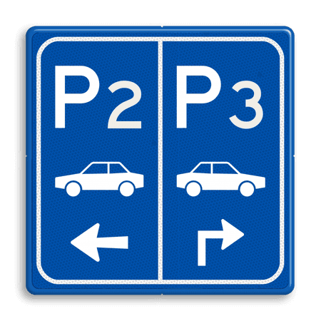 Parkeerbord E8 auto met nummer enpijl