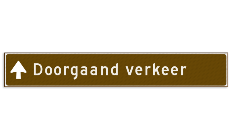 Verwijsbord toeristisch (bruin) - met tekst en eventueel pijlen