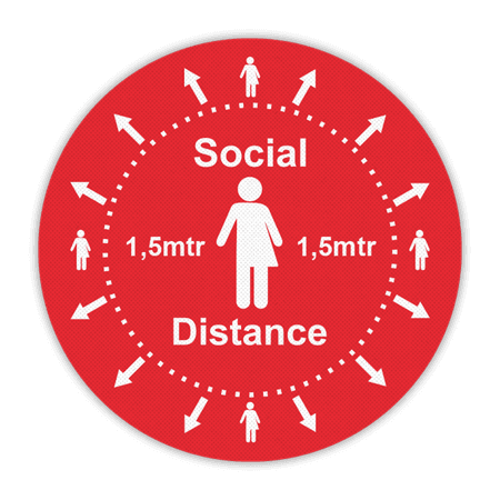 Vloersticker - Social distancing