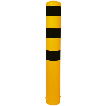 Rampaal Ø152x1500mm met grondmontage, verzinkt of geel/zwart