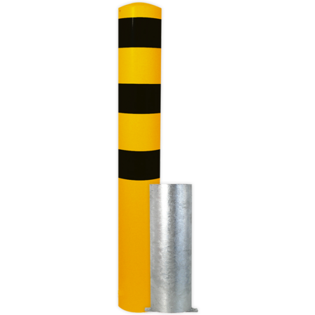 Poteau de protection amovible Ø152x2000mm - galvanisé ou jaune/noir
