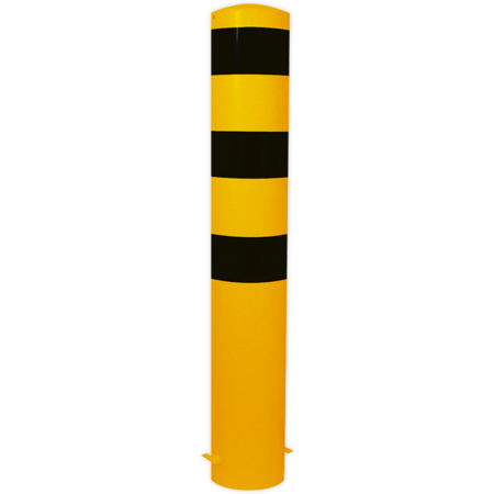 Poteau de protection Ø193x1500mm avec fixation dans le sol - galvanisé ou jaune/noir
