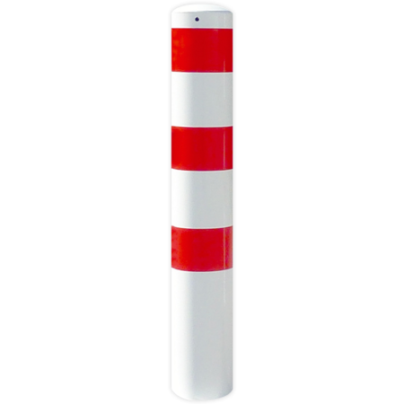 Poteau de protection Ø193x2000mm avec fixation dans le sol - galvanisé ou blanc/rouge