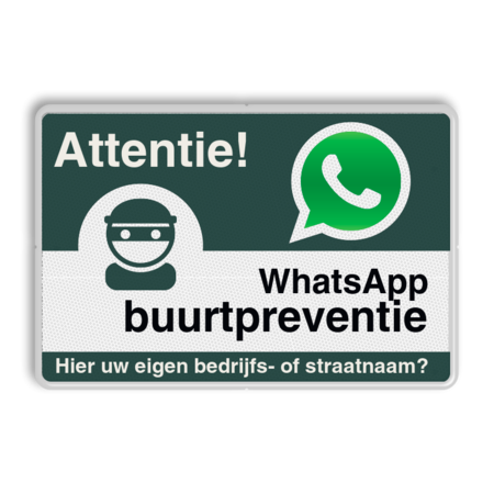 WhatsApp Attentie Buurtpreventie Informatiebord 01 - L209wa