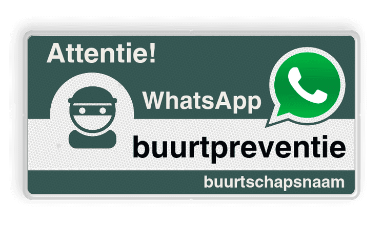 WhatsApp Attentie Buurtpreventie Informatiebord 05t - L209wa-g