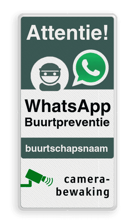 WhatsApp Attentie Buurtpreventie Informatiebord 03 - L209wa-g