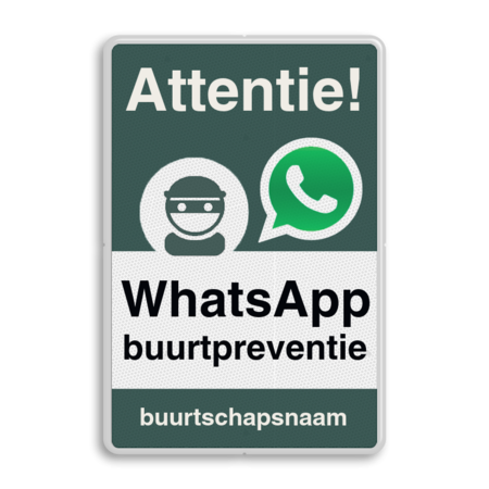 WhatsApp Attentie Buurtpreventie Informatiebord 02 - L209wa-g