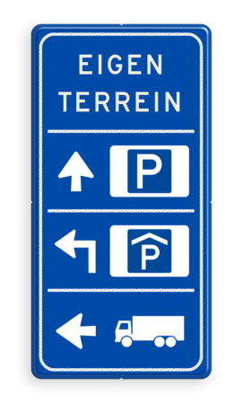 Parkeerroutebord 3 richtingen met pijlen