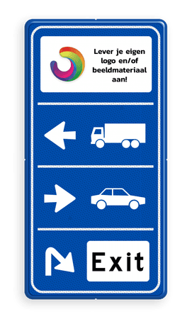 Parkeerroutebord 3 richtingen met pijlen
