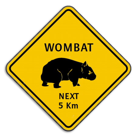 Panneau de signalisation Australien - Wombat