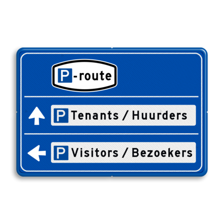Parkeerroutebord 2 richtingen met tekst pijlen