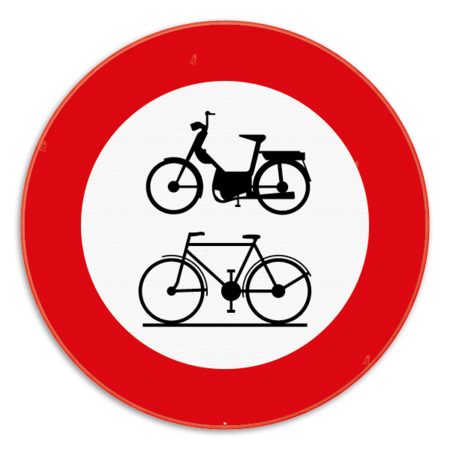 Verkeersbord SB250 C9-C11 - Verboden toegang voor bestuurders van bromfietsen en fietsen