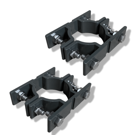 Kit de supports de fixation dos à dos gris (2 pièces)