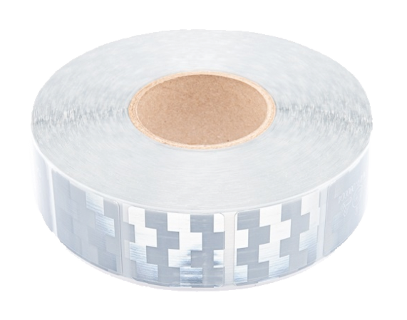 Contourmarkering wit (zilver) - 50x50mm stickers - op rol 12,5 of 50 meter