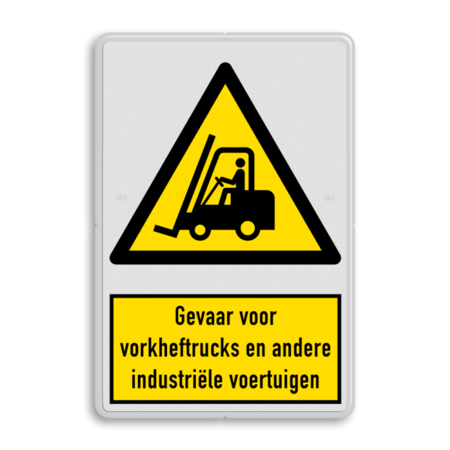 Waarschuwingsbord W014 - Gevaar industriële voertuigen zoals heftrucks