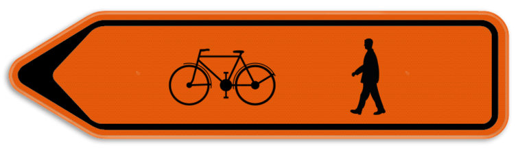 Panneau de signalisation - F41 - Bicyclette et piéton - Gauche