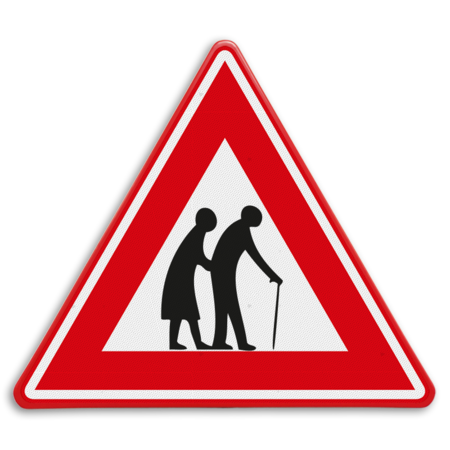 Verkeersbord - waarschuwing voor overstekende ouderen